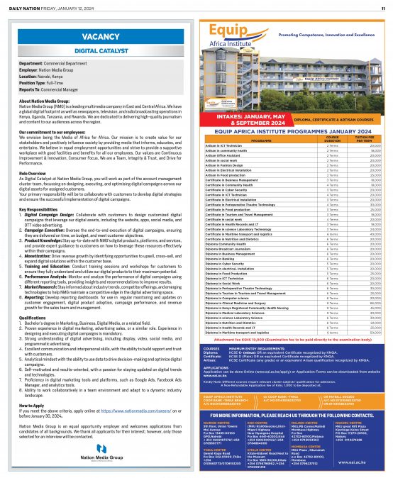 EQUIP AFRICA INSTITUTE JANUARY 2024 INTAKE