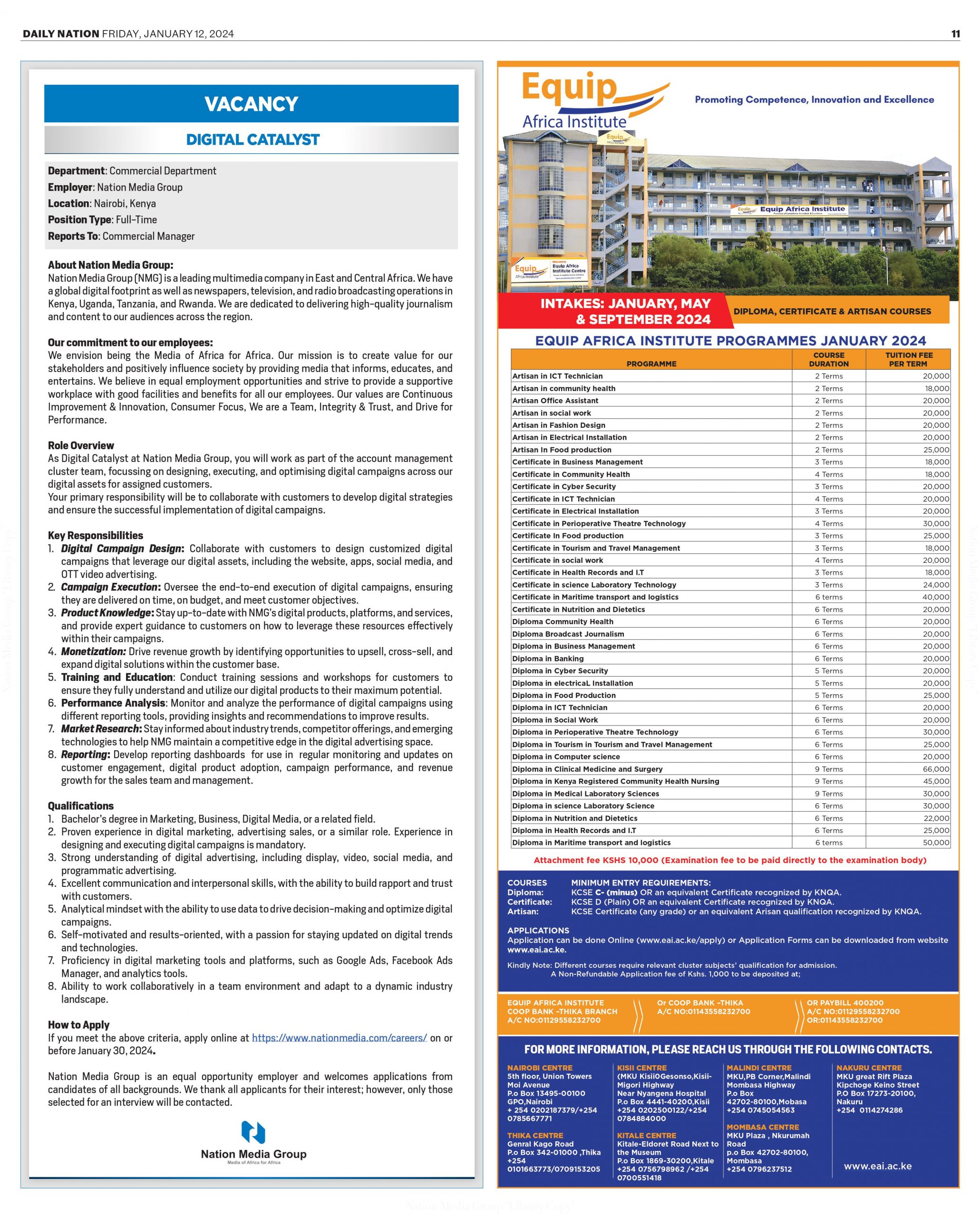 EQUIP AFRICA INSTITUTE JANUARY 2024 INTAKE EQUIP AFRICA INSTITUTE JANUARY 2024 INTAKE